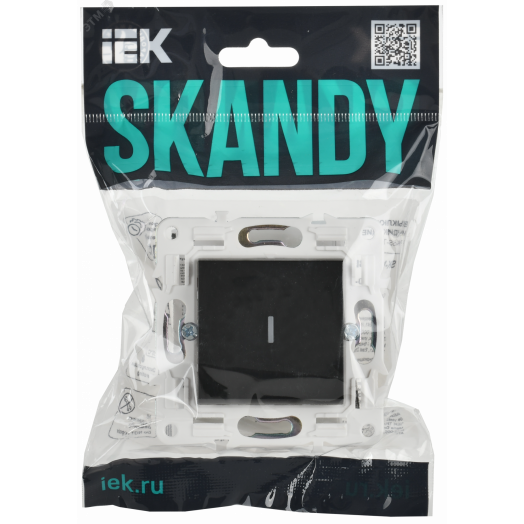 SKANDY Выключатель 1-клавишный проходной с индикацией 10А SK-V08Bl черный IEK