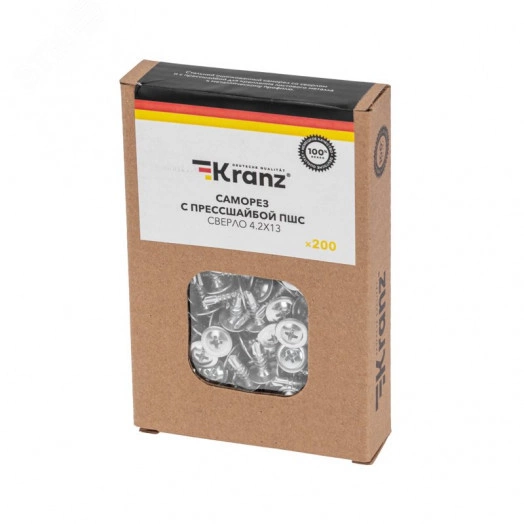 Саморез с прессшайбой ПШС сверло 4.2х13, короб (200 шт/уп)