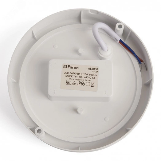 Светильник светодиодный ДБП-12w с оптико-акустическим датчиком 6500К 960Лм IP65 круглый белый