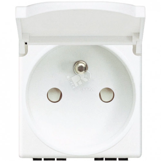 Розетка 2П с заземлением 10А/16А 250В с крышкой