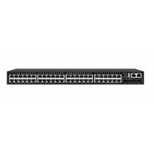 Коммутатор управляемый L3 PoE+ 52 порта, 48хPoE 10/100/1000 Мб/с, 4хSFP+, 370 Вт