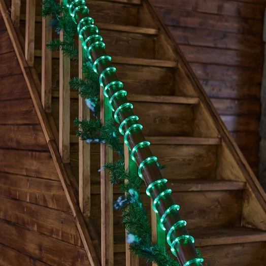 Гирлянда светодиодная Дюралайт ULD-D50 8M/С08 IP44 GREEN 8м С контроллером Зеленый свет Провод белый ТМ