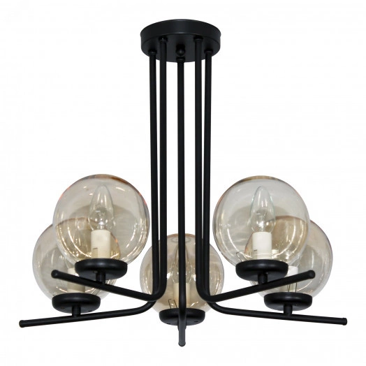 Светильник Лоу 151 черн.муар(Плафон 7590) НПБ 01-5х40-162 Е14  потолочный