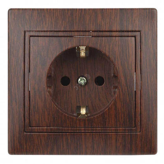 Розетка 2P+E Schuko, 16А-250В, СУ, Plano, венге, 1-202-10