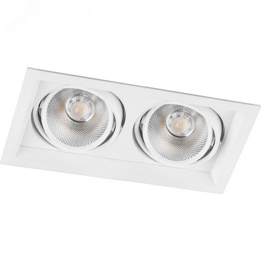 Светильник светодиодный ДВО-2х12w 4000K 2160Лм поворотный прямоугольный белый