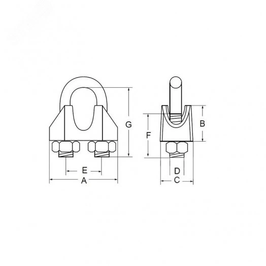 Зажим для троса d 6