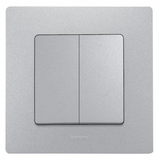 Механизм переключателя 2-кл. СП Etika Plus 10А IP20 250В 10AX безвинт. зажимы алюм. Leg 672412