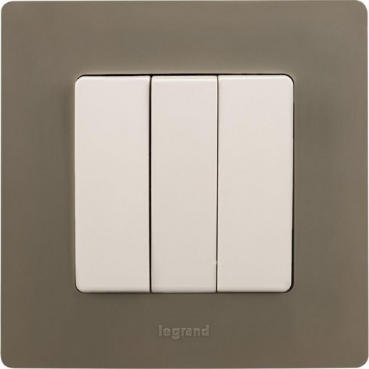 Механизм выключателя 3-кл. СП Etika Plus 10А IP20 250В 10AX винт. зажимы бел. Leg 672213