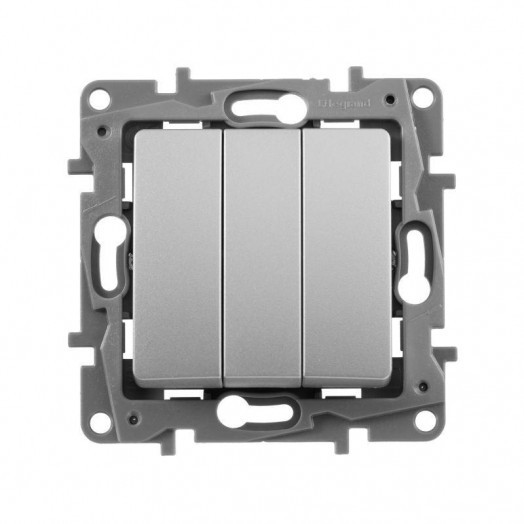 Механизм выключателя 3-кл. СП Etika Plus 10А IP20 250В 10AX винт. зажимы алюм. Leg 672413