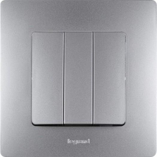 Механизм выключателя 3-кл. СП Etika Plus 10А IP20 250В 10AX винт. зажимы алюм. Leg 672413