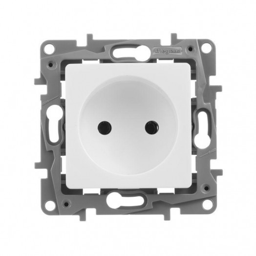 Механизм розетки 1-м СП Etika 16А IP20 250В 2P без заземл. немецк. стандарт винт. клеммы бел. Leg 672220