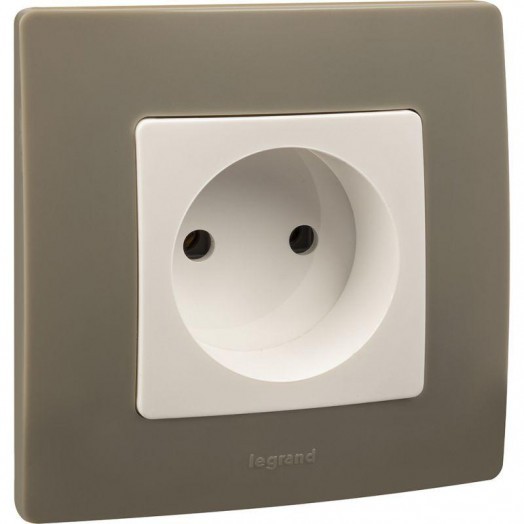 Механизм розетки 1-м СП Etika 16А IP20 250В 2P без заземл. немецк. стандарт винт. клеммы бел. Leg 672220