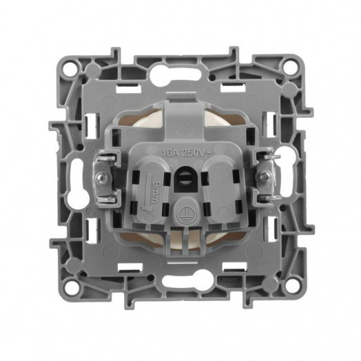 Механизм розетки 1-м СП Etika 16А IP20 250В 2P без заземл. немецк. стандарт винт. клеммы сл. кость Leg 672320