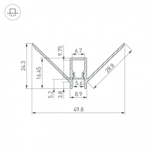 Профиль DECORE-S6-EXT-COMFORT-2000 ANOD внешний (Arlight, Алюминий)