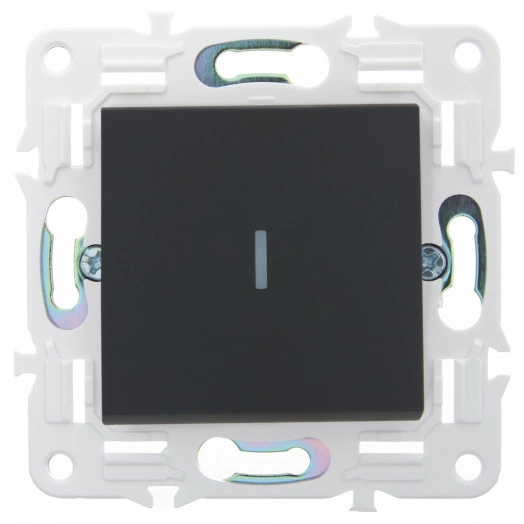 SKANDY Выключатель 1-клавишный проходной с индикацией 10А SK-V08G графит IEK