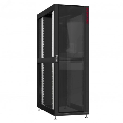 Шкаф серверный 42U 600х1070 передняя дверь: стекло IP41. задняя дверь: одностворчатая глухой металл IP51. боковые панели: без. цвет: черный RAL9005 