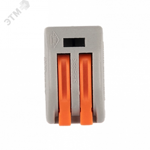 Клеммы монтажные многоразовые PTC-2P 222-412 450V 32A 0,08-2,5(4.0)mm2 , 2 отверстия, серые 50 шт.