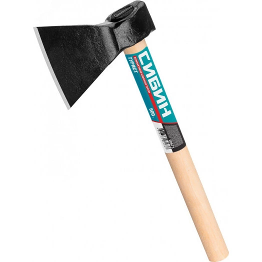 Топор кованый с округлым лезвием Турист, 600/800 г, 390 мм