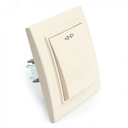 Переключатель одноклавишный перекрестный, 250В, 10А, серия Эрна, слоновая кость, Stekker