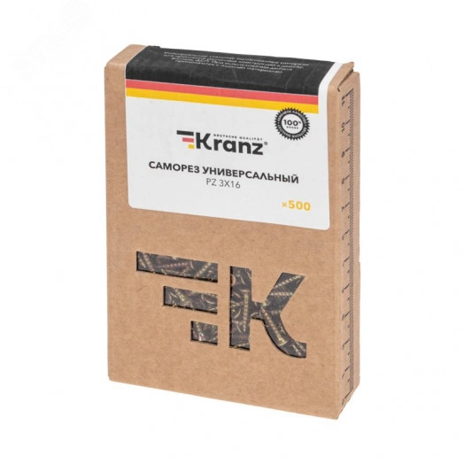 Саморез универсальный 3х16, желтый цинк, короб (500 шт./уп.)