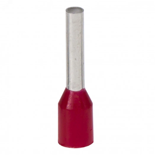 Наконечник-гильза 1-12мм с изолированным фланцем,  красный
