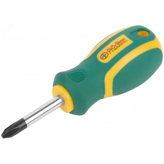 Отвертка ''Контур'', CrV сталь, прорезиненная ручка 6х38 мм РН2