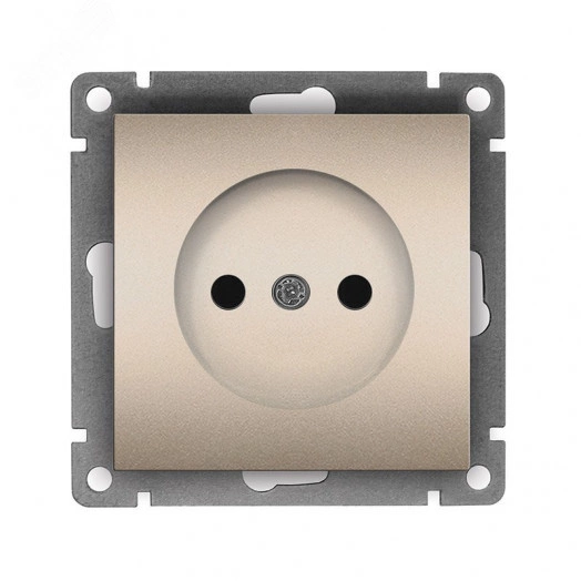 Розетка одноместная UNIVersal серия Афина б/з, с/у, 16А, 220В, шампань (еврослот), механизм