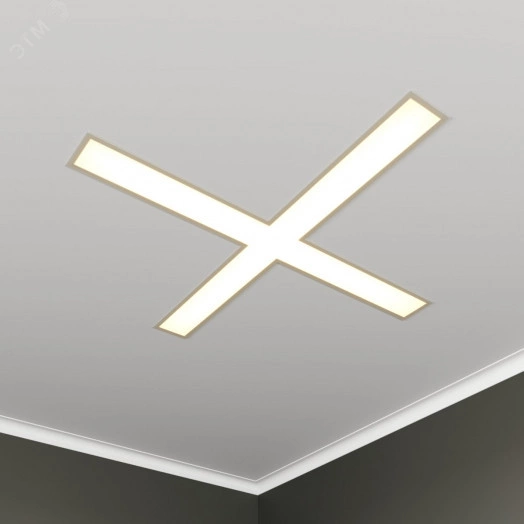 Светильник светодиодный RVE-LBX-KRESCENT-730-V (Крест 730х730х100мм S80мм 33Вт встраиваемый 4000K Белый)