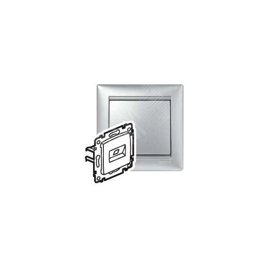 VALENA Розетка компьютерная RJ45 UTP алюминий