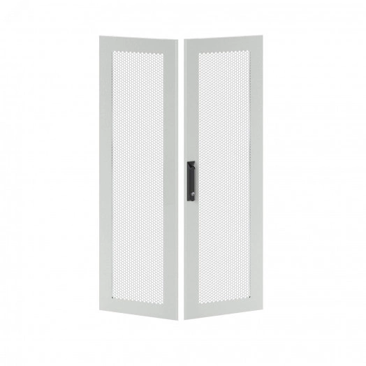 Дверь перфорированная двухстворчатая для IT-CQE   2200 x 800 RAL7035