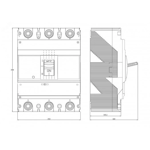 Выключатель автоматический YON MGS800 3P 640-800A 60kA