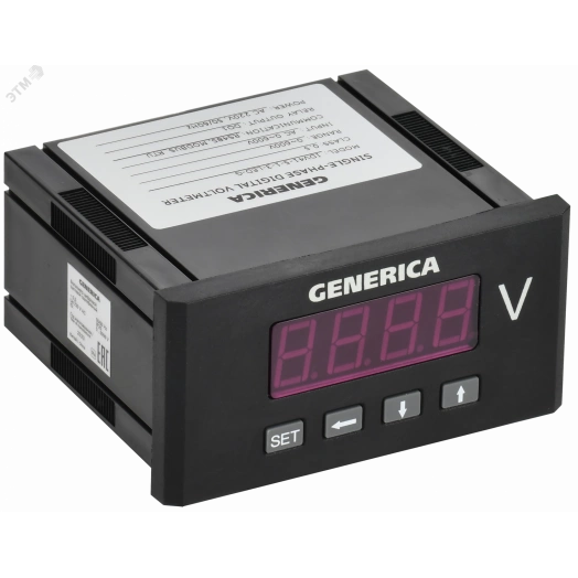 Вольтметр цифровой щитовой однофазный DO RS-485 48х96мм LED GENERICA
