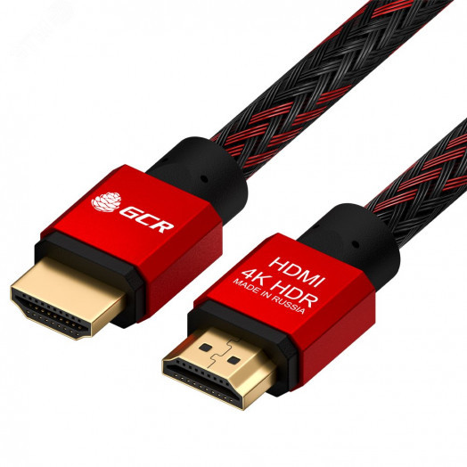 Кабель HDMI 2.0, Ultra HD 19М на 19М, 1.5 м., AL красный нейлон