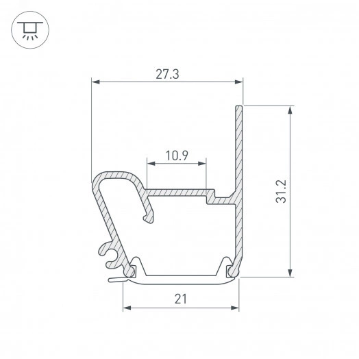 Профиль STRETCH-S-20-WALL-SIDE-2000 (RESPECT-ST)