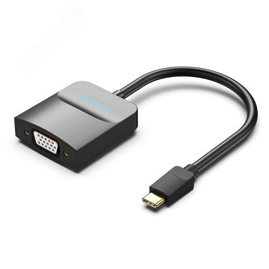 Конвертер мультимедиа USB Type C M на VGA 15F, 0.15 м., черный