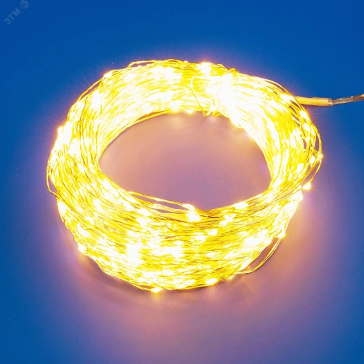 Гирлянда светодиодная Роса 100м 1000 светодиодов Теплый белый свет Пульт ДУ (в/к) Провод прозрачный ULD-S10000-1000/DTA/RC WARM WHITE IP44 DEW ТМ Uniel