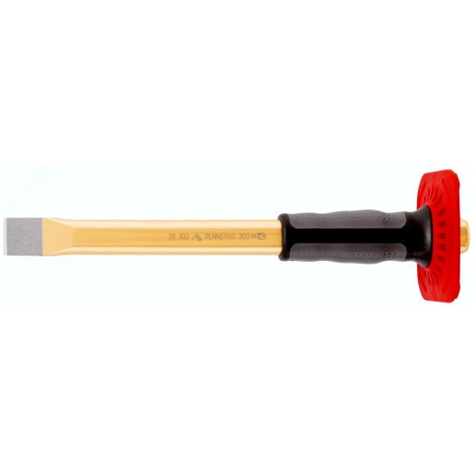 Зубило плоское DIN 6453 с протектором, ширина резца 25 мм, (23 x 13) x 250 мм, плоско-овальный профиль, лакировка