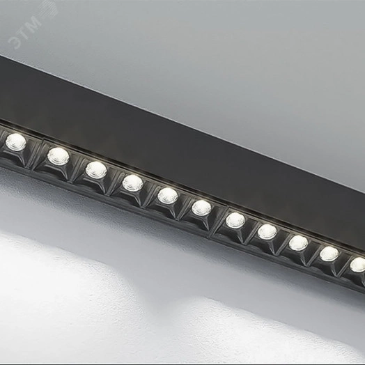 Светильник светодиодный трековый магнитный на шинопровод ДПО-12w 4000К 1080Лм 48v черный