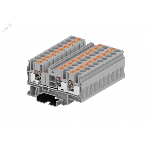 Клемма TP 1-2 проходная Push-in, сечение 6 мм. кв., серая