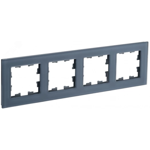 BRITE Рамка 4 поста РУ-4-2-Бр стекло маренго матовый IEK