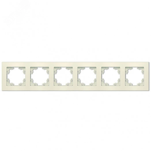 Рамка шестиместная горизонтальная Афина слоновая кость (ivory)