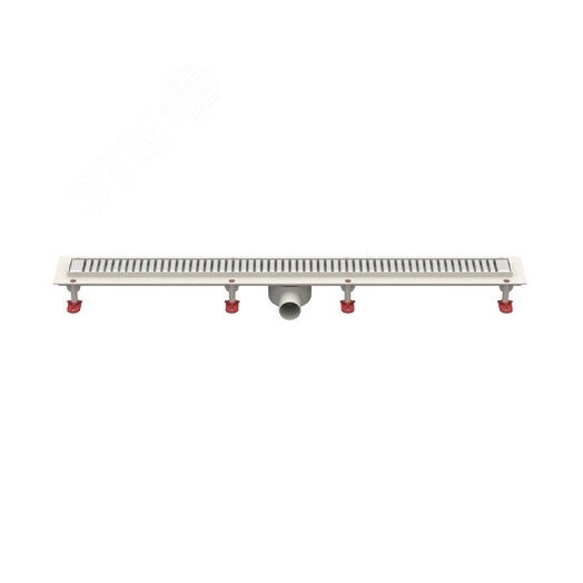 трап линейный с сухим затвором, с горизонтальным выходом d50 мм, решетка l700 мм, решетка нержавеющая сталь