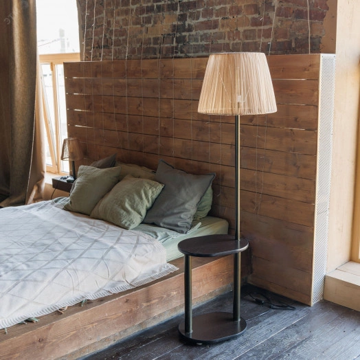 Светильник напольный НТБ 11-60-103 Вуаль со столиком овал венге