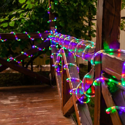 Гирлянда светодиодная Дюралайт ULD-D50 8M/С08 IP44 MULTI 8м С контроллером Резноцветный свет Провод белый ТМ