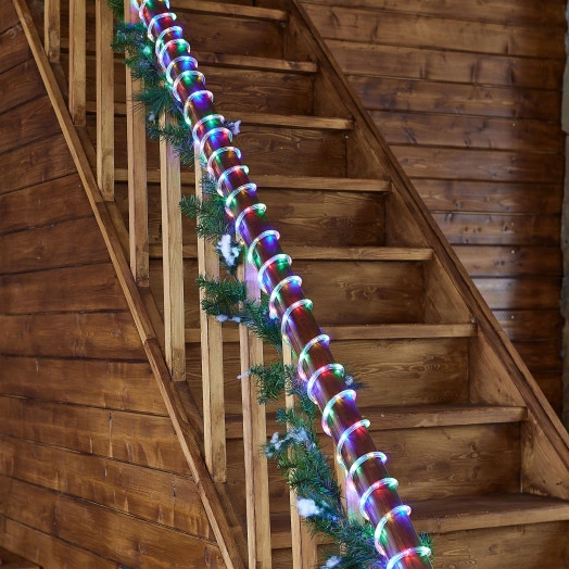 Гирлянда светодиодная Дюралайт ULD-D50 8M/С08 IP44 MULTI 8м С контроллером Резноцветный свет Провод белый ТМ