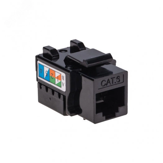 Модуль Keystone Jack RJ-45(8P8C) UTP неэкранированный CAT 6 тип 90град черный