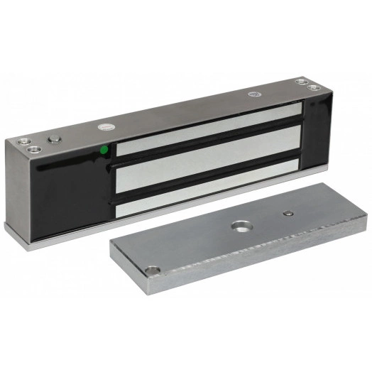 Замок электромагнитный, уличное исполнение, СИД, датчик положения двери, IP68.