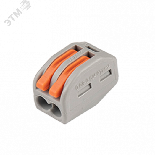 Клеммы монтажные многоразовые PTC-2P 222-412 450V 32A 0,08-2,5(4.0)mm2 , 2 отверстия, серые 10 шт.