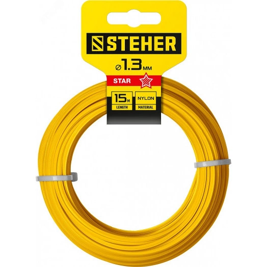 Леска для триммера звезда, 1.3 мм, 15 м