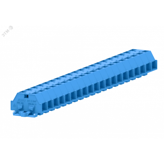 Клемма TB 2-2 с бок. подключ. с крепеж.фланцами, синяя